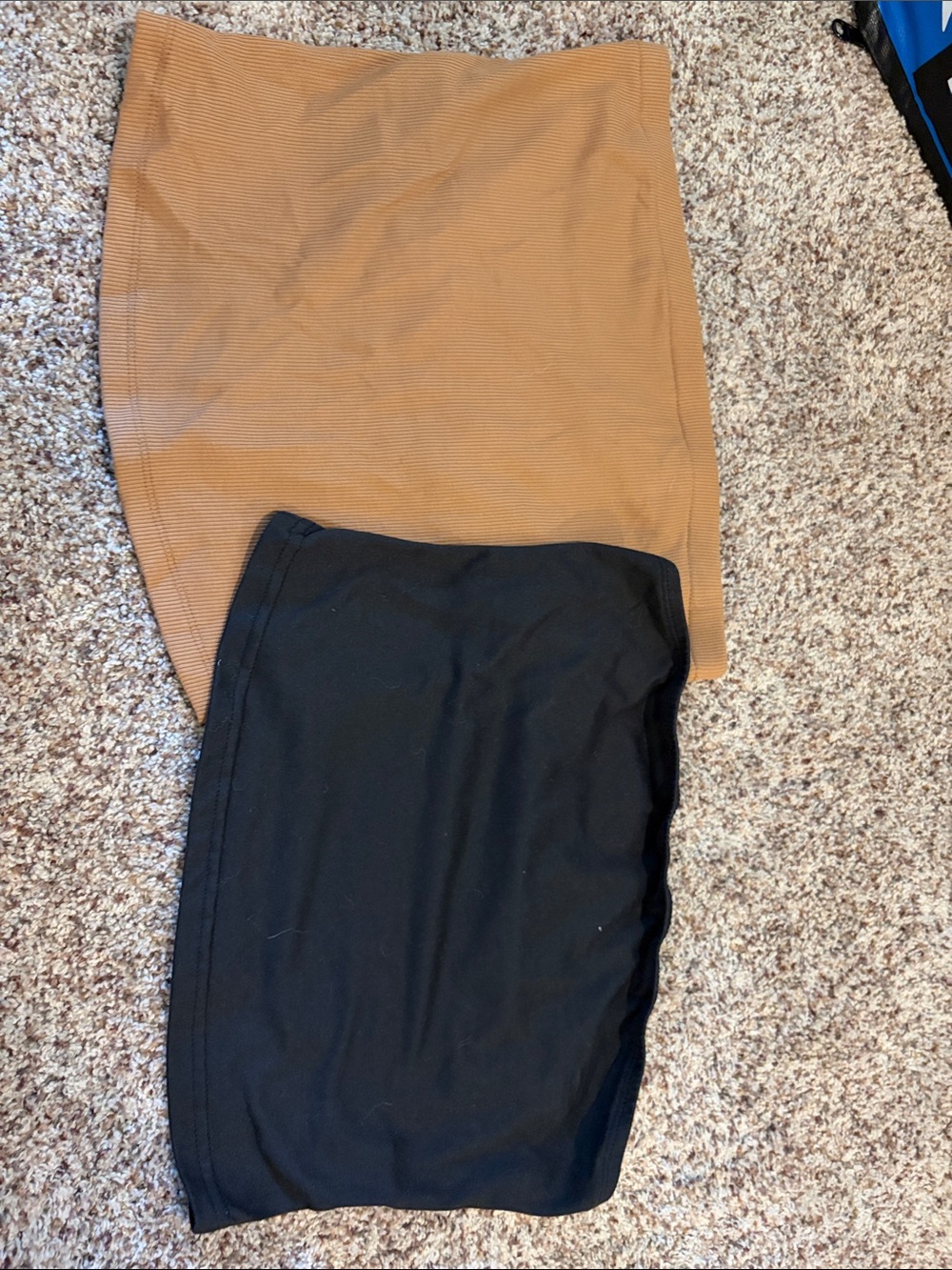 Black and Brown Ribbed tube tops- Pack of 2